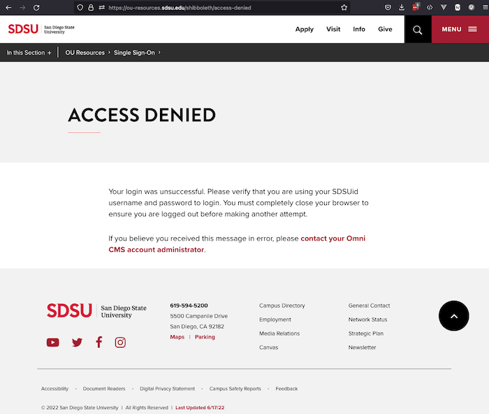 Access Denied page