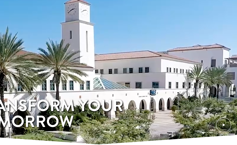 The video region on the SDSU homepage with play button